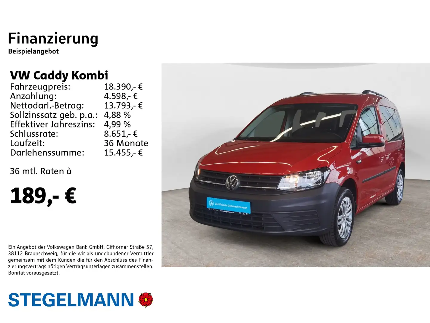Volkswagen Caddy 1.4 TSI Trendline *Klima*Sitzheizung Rot - 2