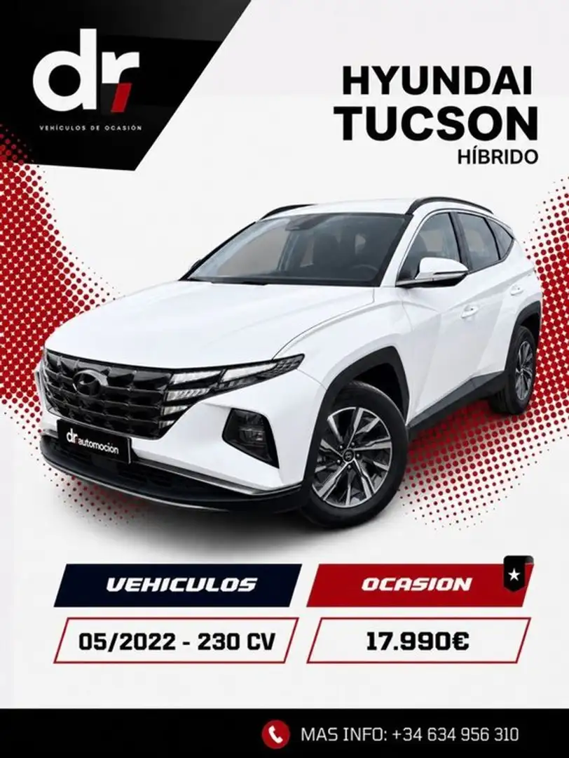 Hyundai TUCSON Maxx Híbrido 1.6 T-GDI HEV 169 kW Blanco - 1