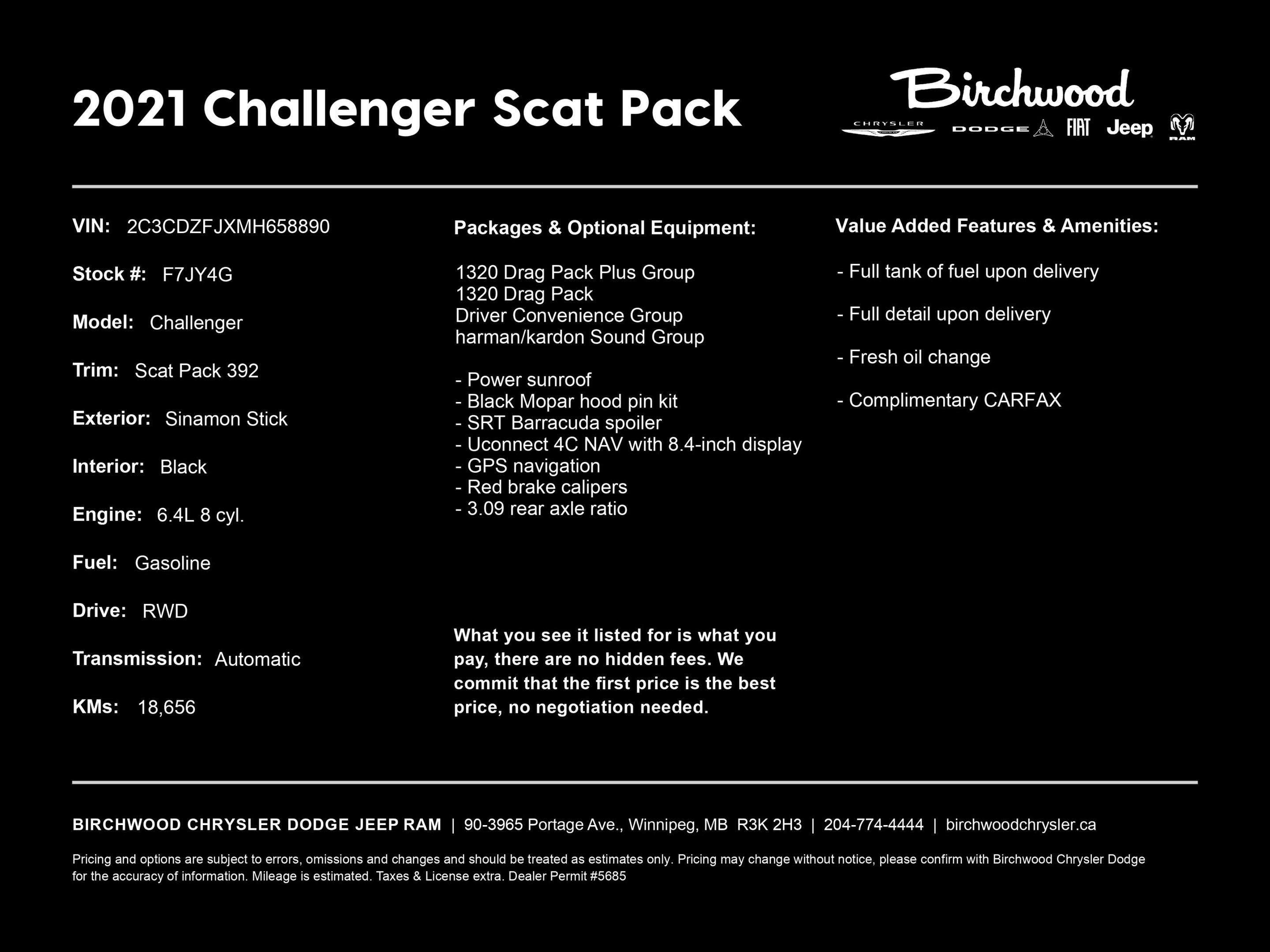 2021 Dodge Challenger Scat Pack 392 | 1320 Drag Pack | One Owner | No Ac — снимка 1