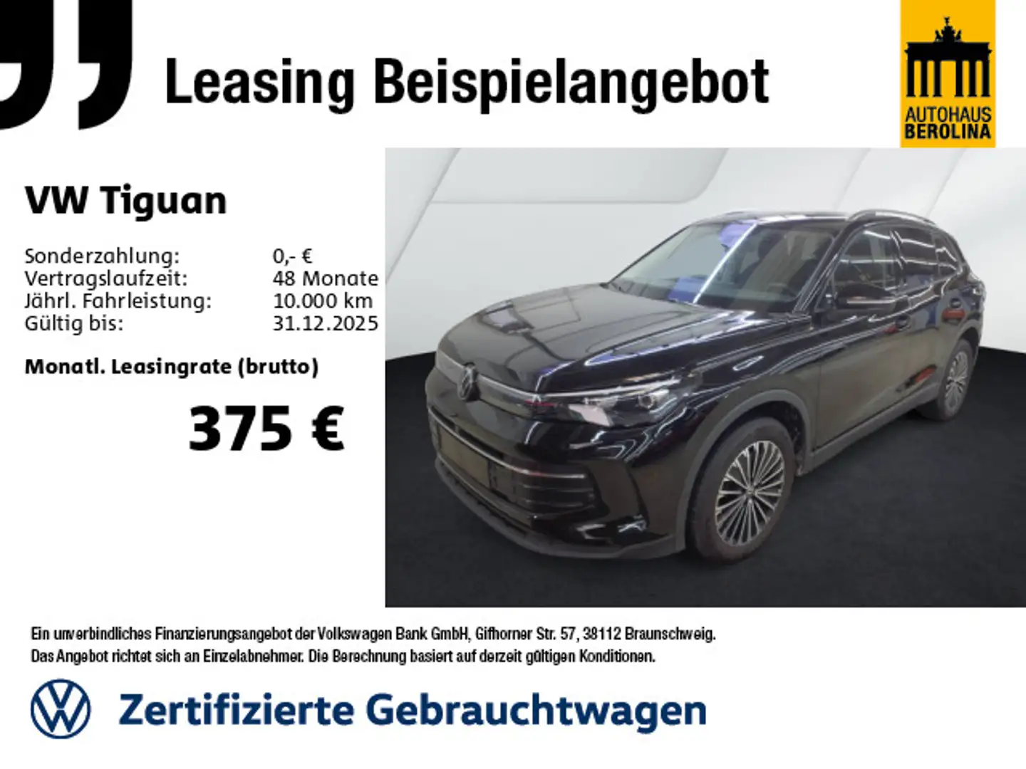 Volkswagen Tiguan 2.0 TDI Goal DSG *LED+*AHK*360°*NAV*SHZ* Schwarz - 1