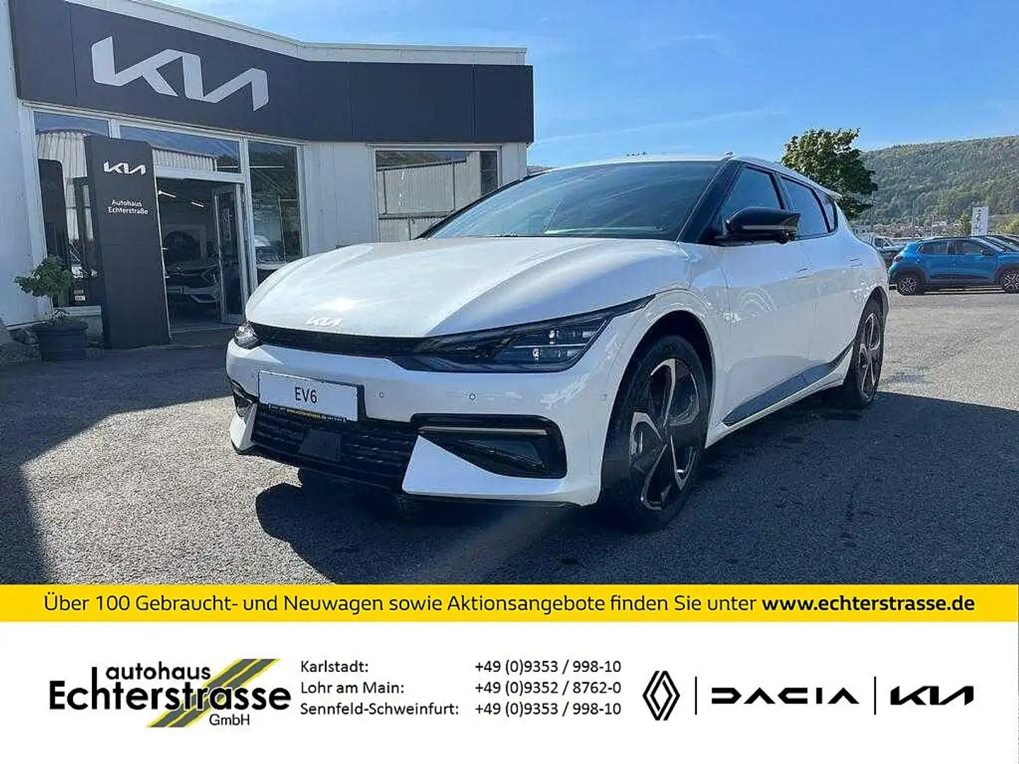 Kia EV6 GT-Line 77,4-kWh AWD +WP+360°+MERIDIAN+AHK Weiß - 1