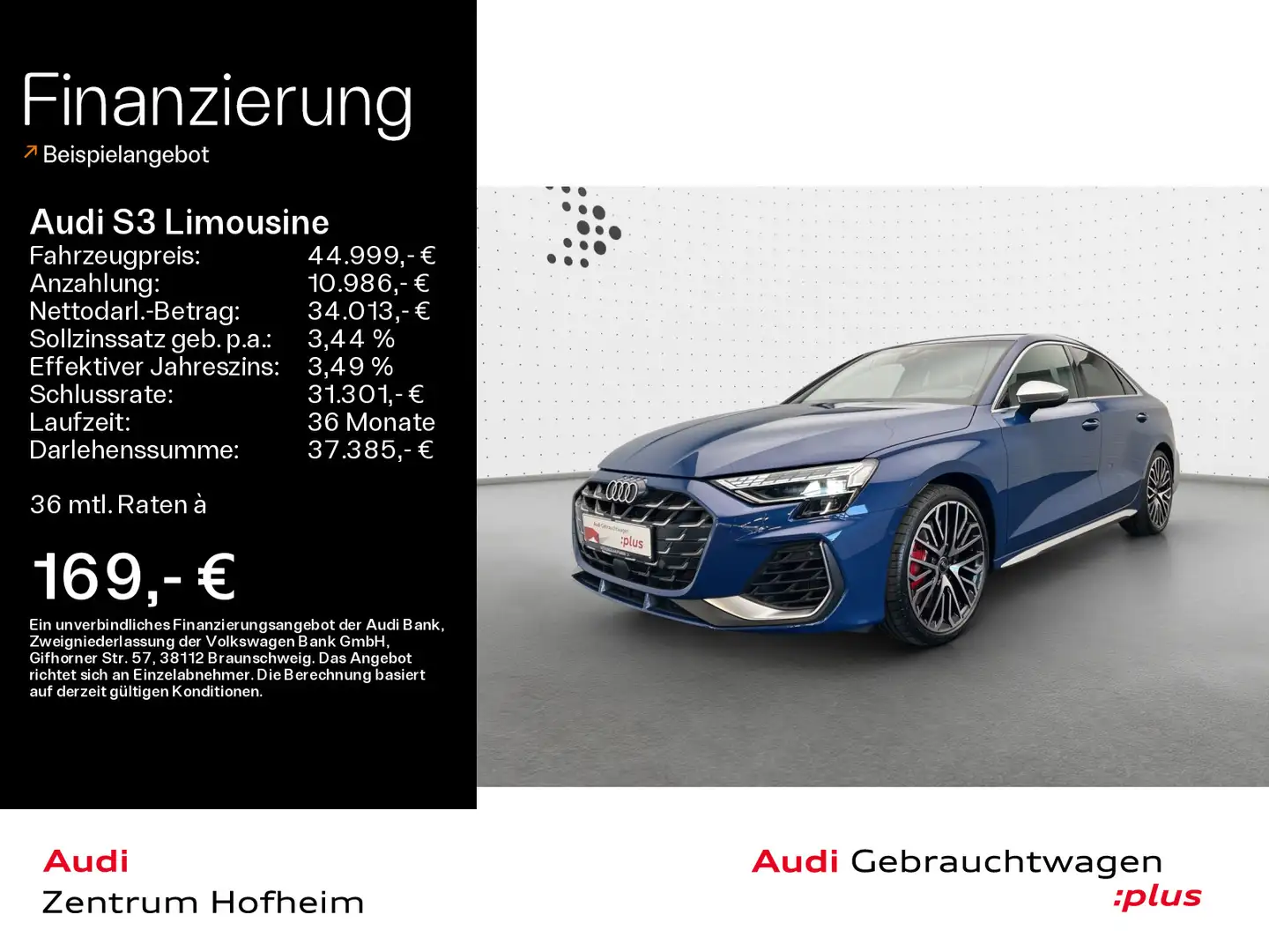 Audi S3 TFSI S tro*Matrix*Virtual*Navi+*Spo Blue - 1