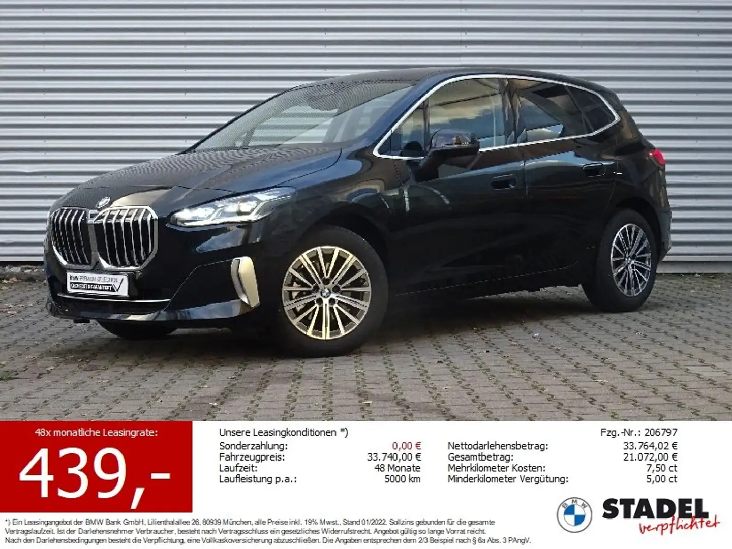 BMW 218 d Active Tourer Luxury Line DriveAssist AHK Noir - 1