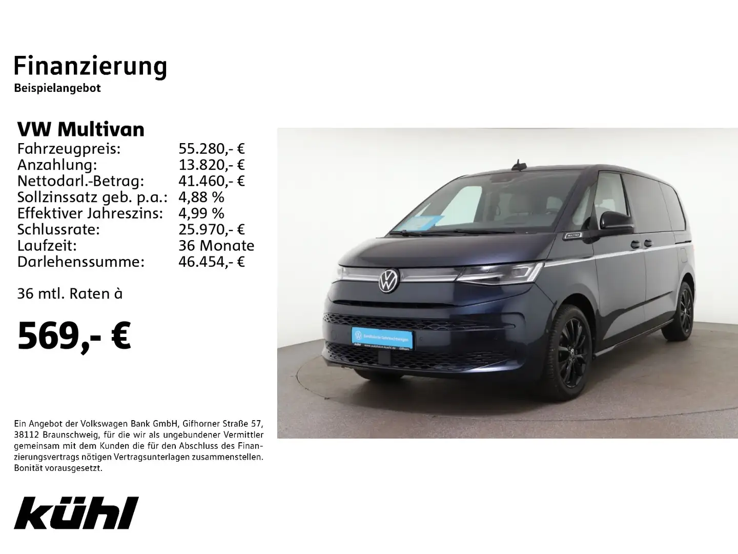 Volkswagen T7 Multivan T7 Multivan KÜ 2.0 TDI DSG Style IQ.Light HuD Ka Blau - 2