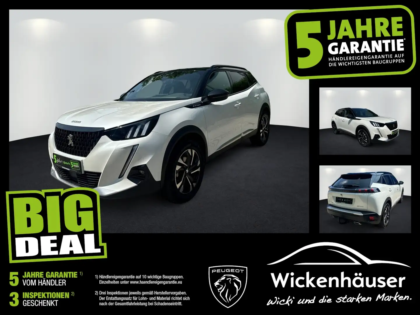 Peugeot 2008 1.2 PureTech 130 Allure FLA AHK LM KAM LED Weiß - 1