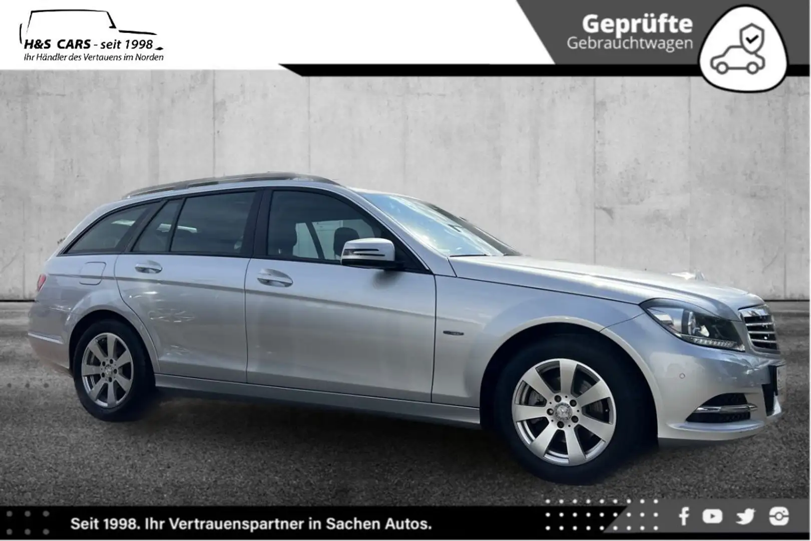Mercedes-Benz C 180 T BE 1.H BI-XEN E.SITZE AHK Silber - 1