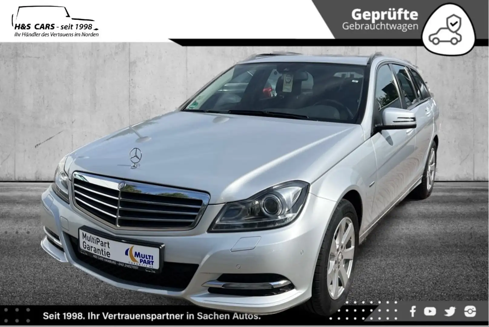 Mercedes-Benz C 180 T BE 1.H BI-XEN E.SITZE AHK Silber - 2