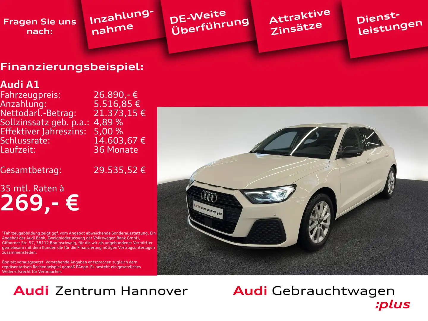 Audi A1 25 Sportback 1.0 TFSI basis (EURO 6e) Weiß - 1