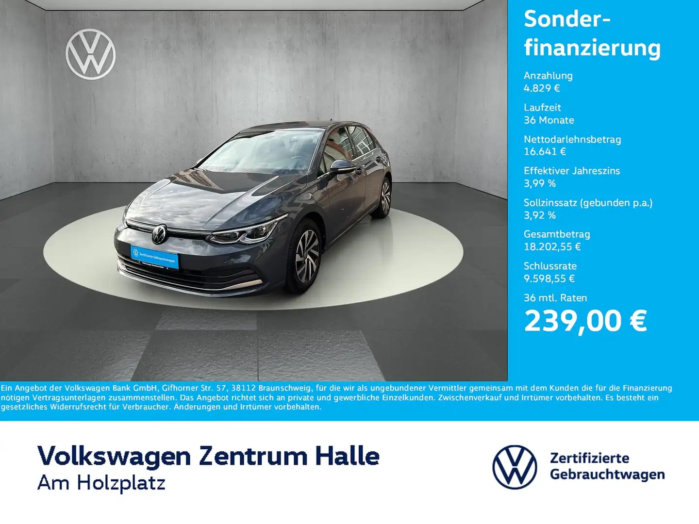 Volkswagen Golf VIII 1.4 eHybrid Style DSG Grau - 1