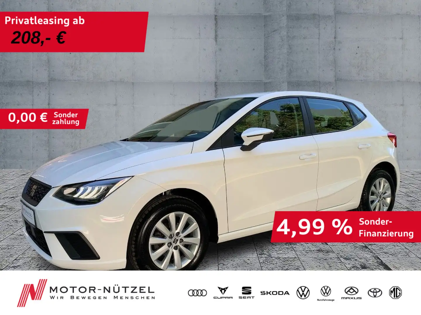 SEAT Ibiza 1.0 TSI STYLE LED+NAVI+GRA+SHZ+PDC+DAB+ALU Weiß - 1