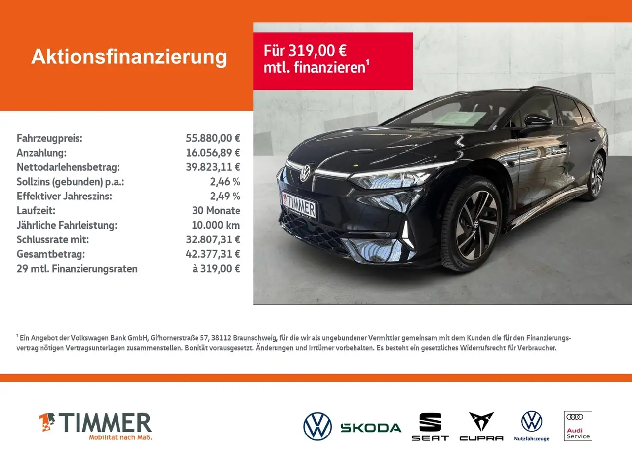Volkswagen ID.7 Tourer GTX 340PS 4Motion 91 kWh +AHK+WÄPU+H&K+PAN, миниатюра 2