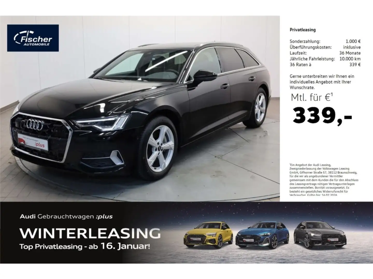 Audi A6 Avant 45 TFSI quattro Advanced AHK/Leder/RFK Schwarz - 1