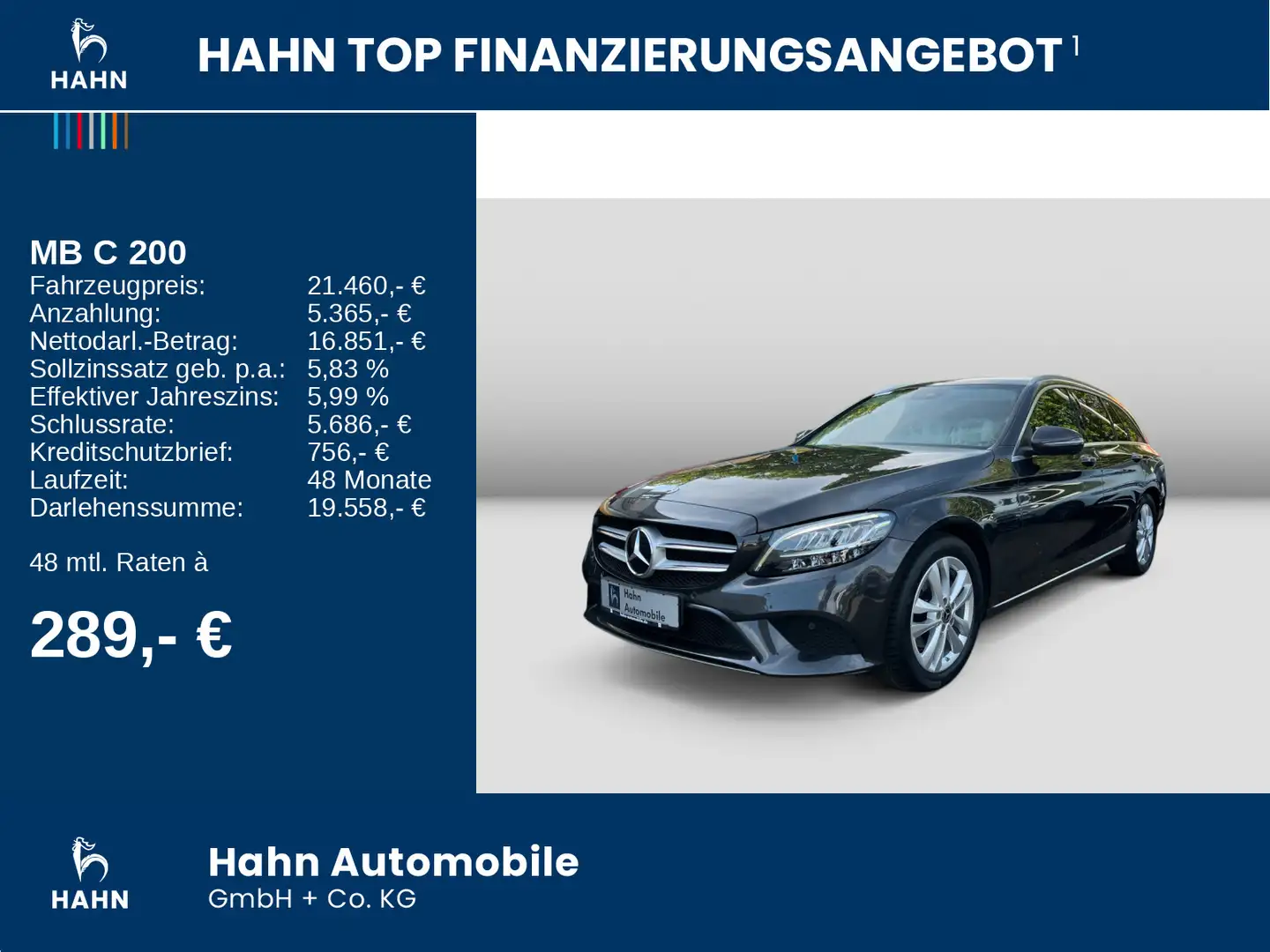 Mercedes-Benz C 200 T 1.5 AHK LED Navi PDC Klima Verde - 2