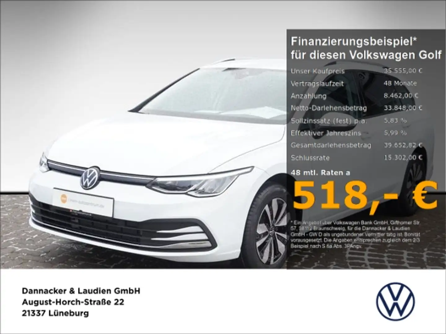 Volkswagen Golf VIII MOVE 1,5 l eTSI OPF 130 PS 7 Weiß - 1