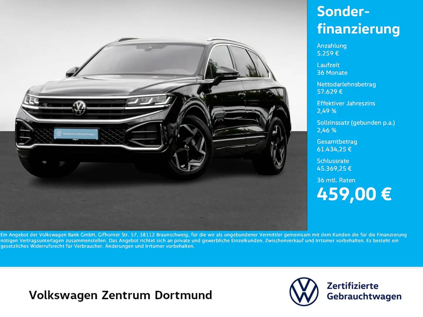 Volkswagen Touareg V6 R-LINE NEUES MODELL PANO CAM ACC LM19 Noir - 1