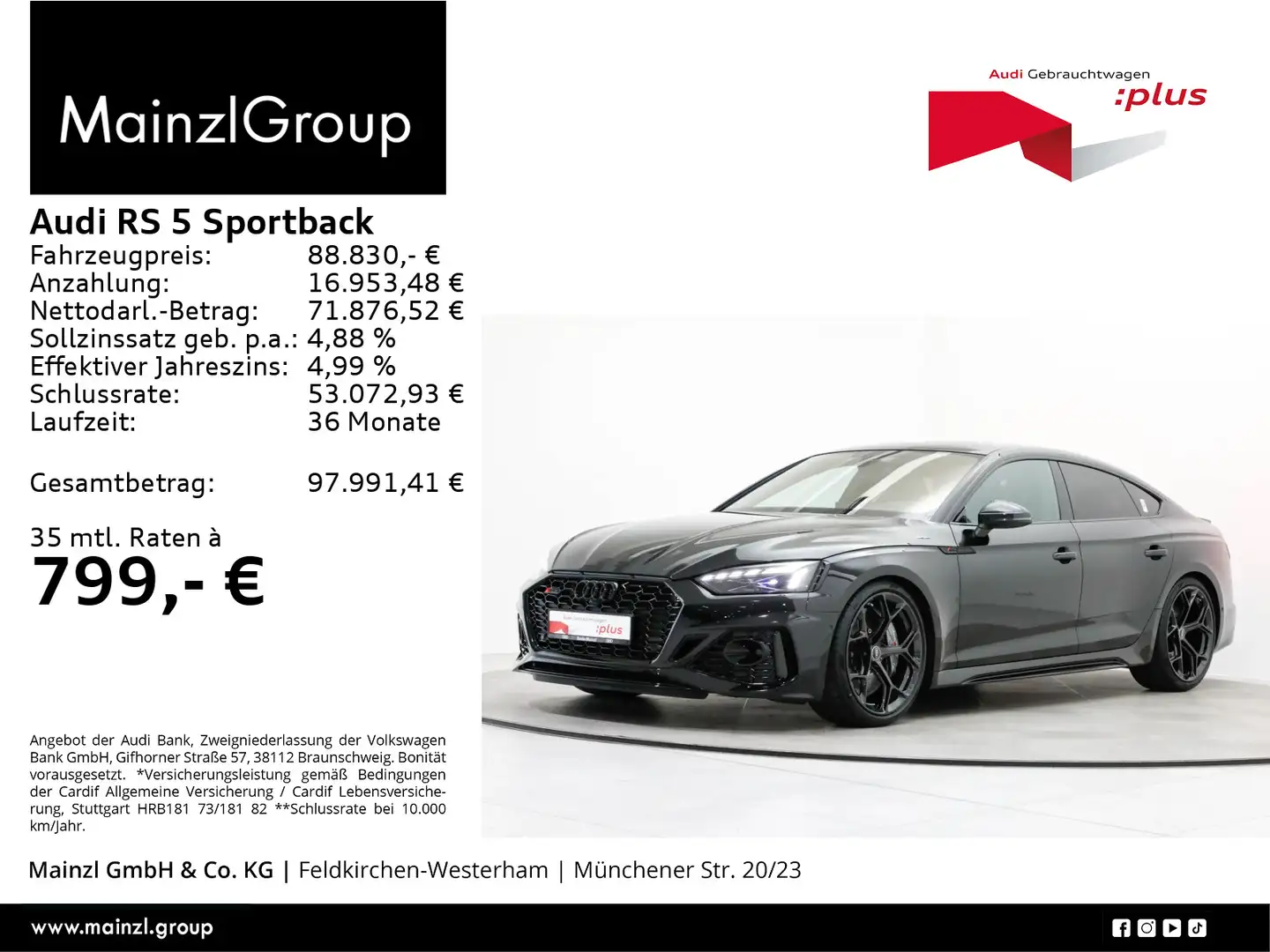 Audi RS5 Audi RS 5 Sportback performance 1 of 250 HUD Pan Schwarz - 1