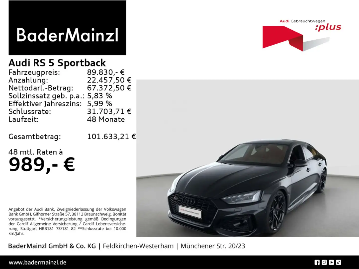 Audi RS5 Audi RS 5 Sportback performance 1 of 250 HUD Pan Schwarz - 1