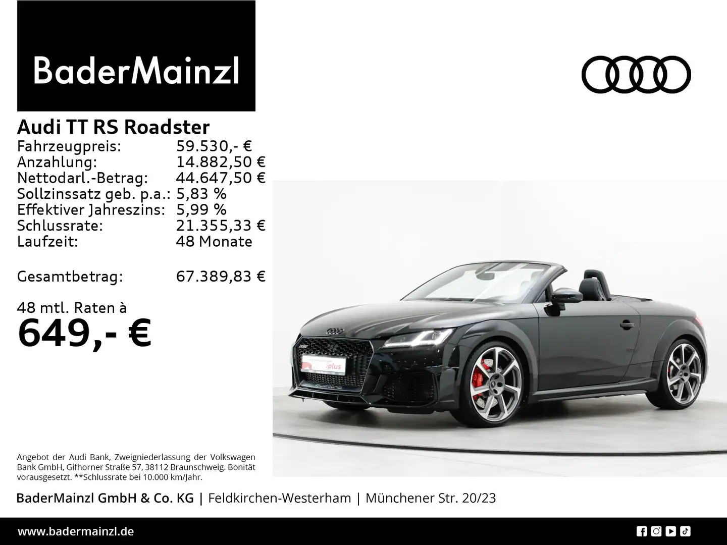 Audi TT RS S tronic B&O Kam. Matrix Virtual Schwarz - 1