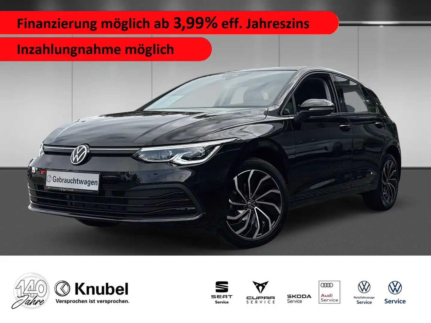 Volkswagen Golf VIII Life 1.5 eTSI DSG IQ.LIGHT/S-DACH/NAVI/ACC Zwart - 1