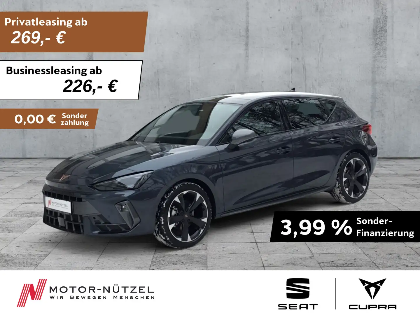 CUPRA Leon 1.5eTSI DSG LED+APP+DAB+ACC+SHZ+RFK+PANO+VC Grau - 1