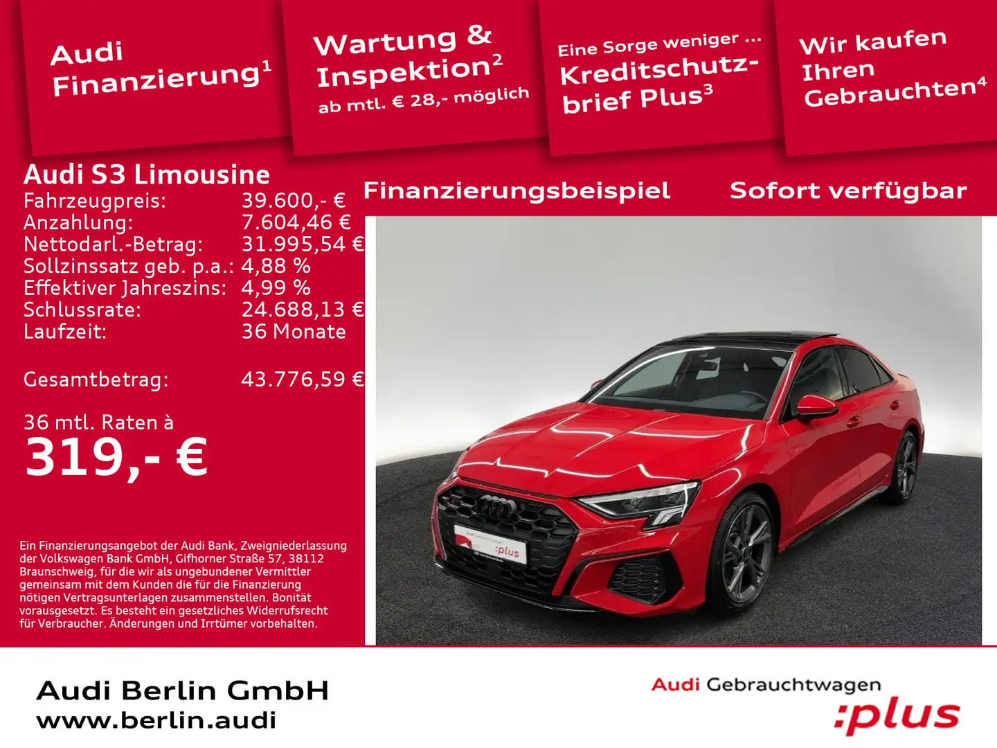 Audi S3 TFSI S tr. PDC RFK NAVI PANO Rot - 1