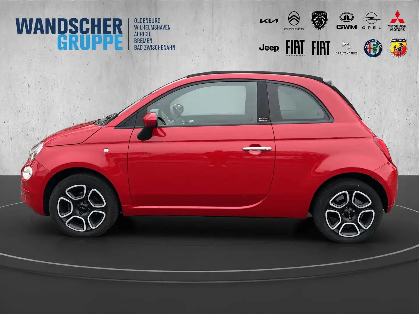 Fiat 500C Cabrio Club 1,0 Carplay+PDC+Klima Rot - 2