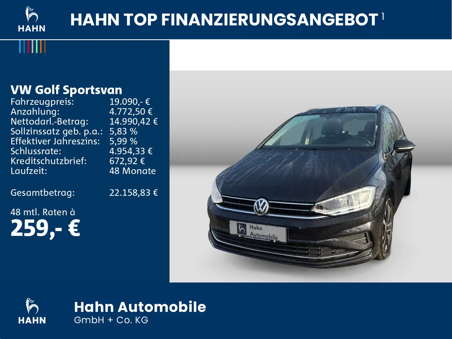 Volkswagen Golf Sportsvan Golf VII Sportsvan 1.5TSI DSG United LED ACC NAV Schwarz - 2