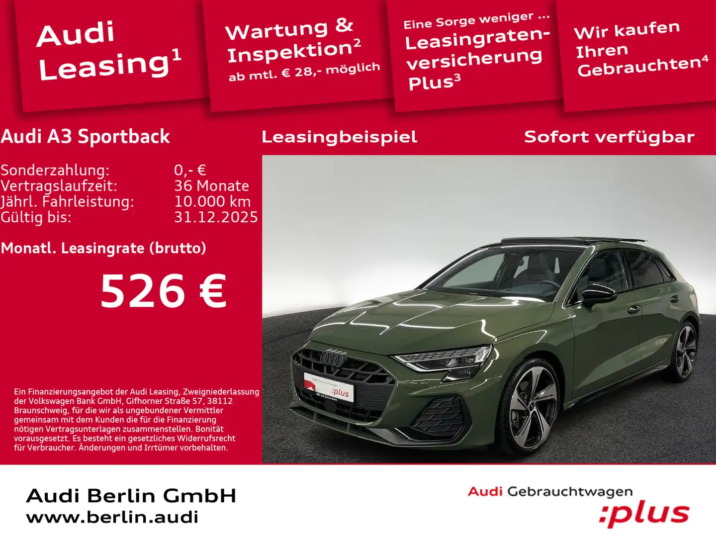 Audi A3 S line 35 TFSI S tr. RFK HUD PANO Groen - 1