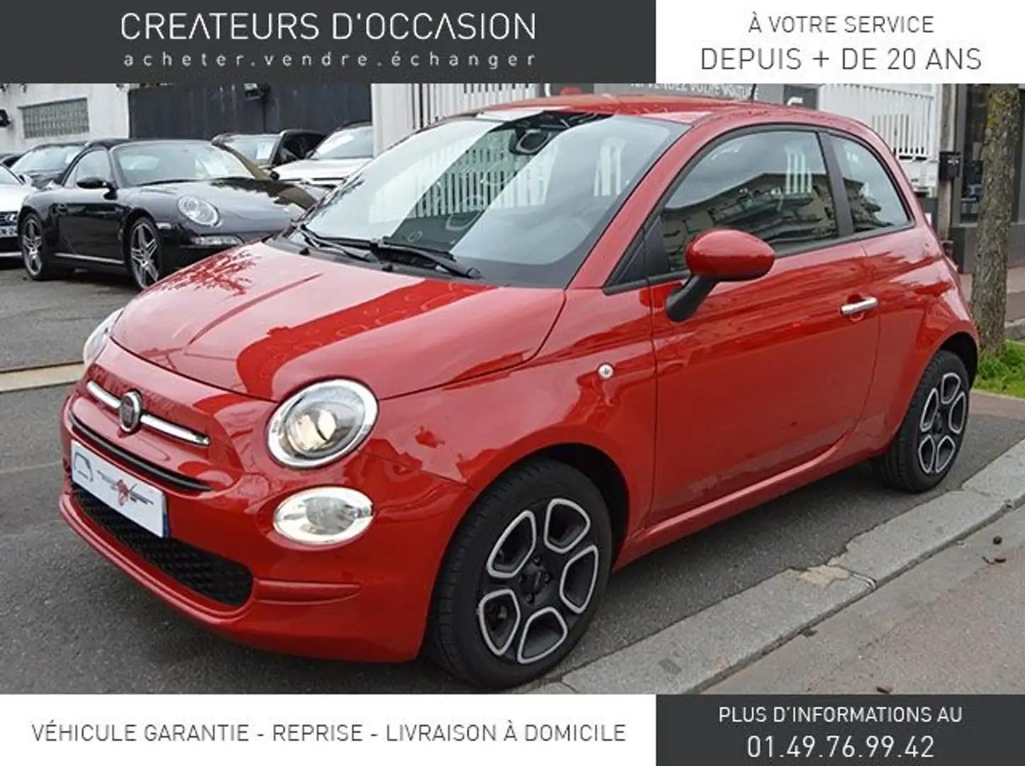 Fiat 500 1.0 70CH BSG S\u0026S SPORT \u0026 STYLE Rouge - 1