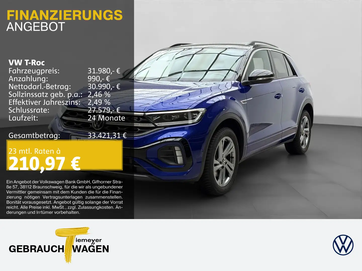 Volkswagen T-Roc 2.0 TSI DSG 4M R-LINE ST.HEIZ BEATS KAMERA Blau - 1
