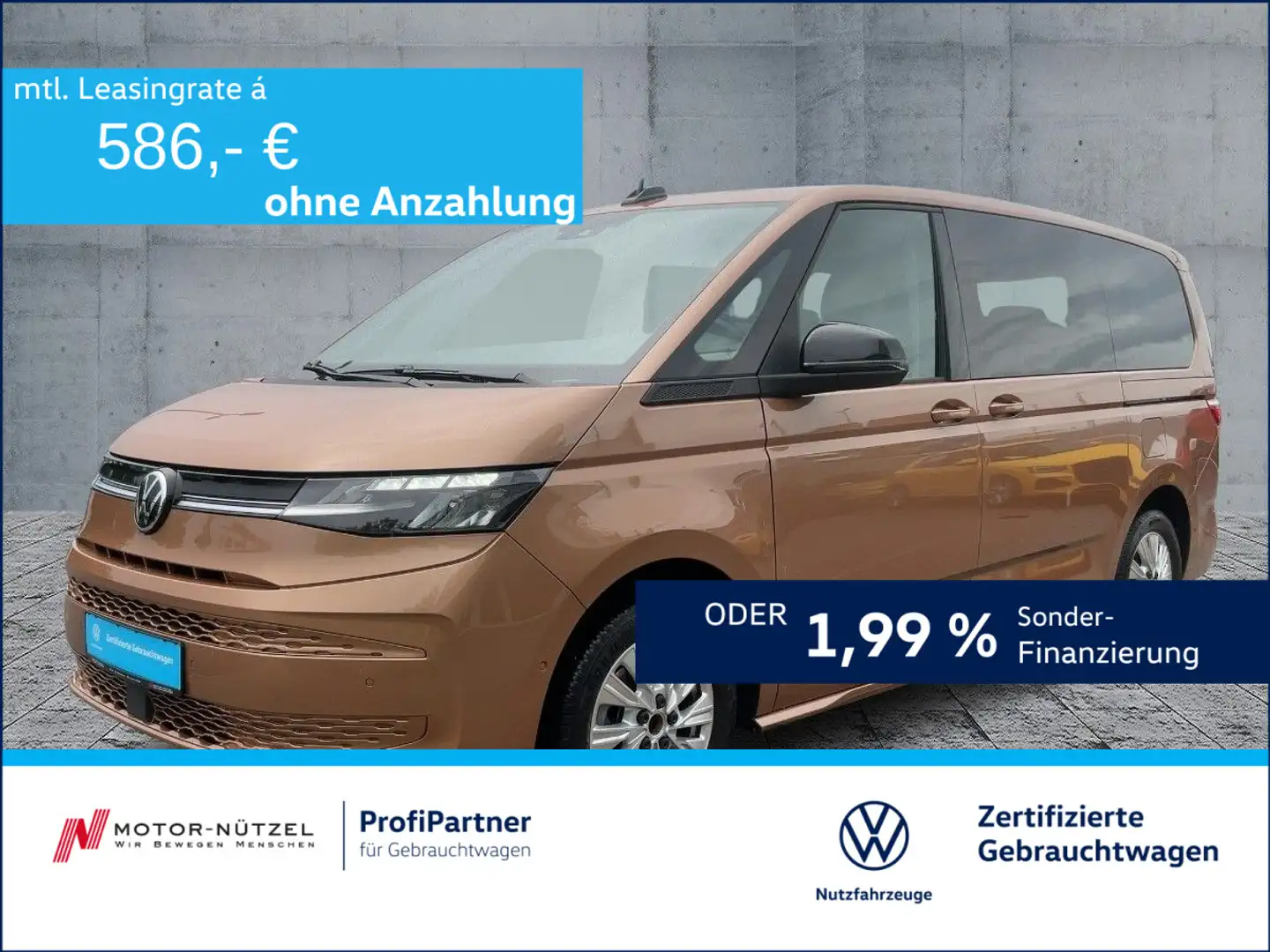 Volkswagen T7 Multivan T7 Multivan LÜ2.0TDI LED+NAV+ACC+SHZ+RFK+AHK+17" Oranje - 1