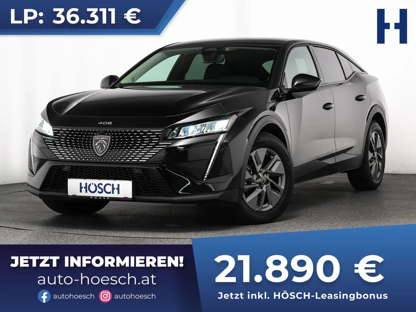 Peugeot 408 Allure 145 Hybrid ACC ASSISTENZ 360° TOP ANGEBOT Schwarz - 1