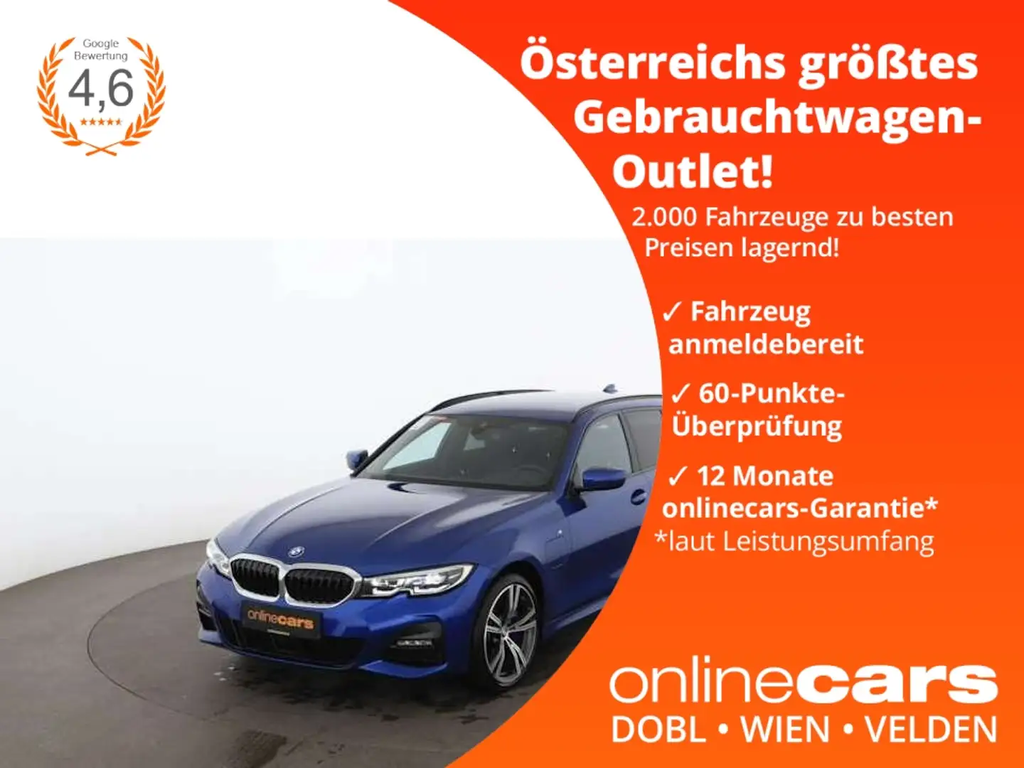 BMW 330 e Touring M-Sport Aut LED AHK RADAR NAVI LEDER Blau - 1