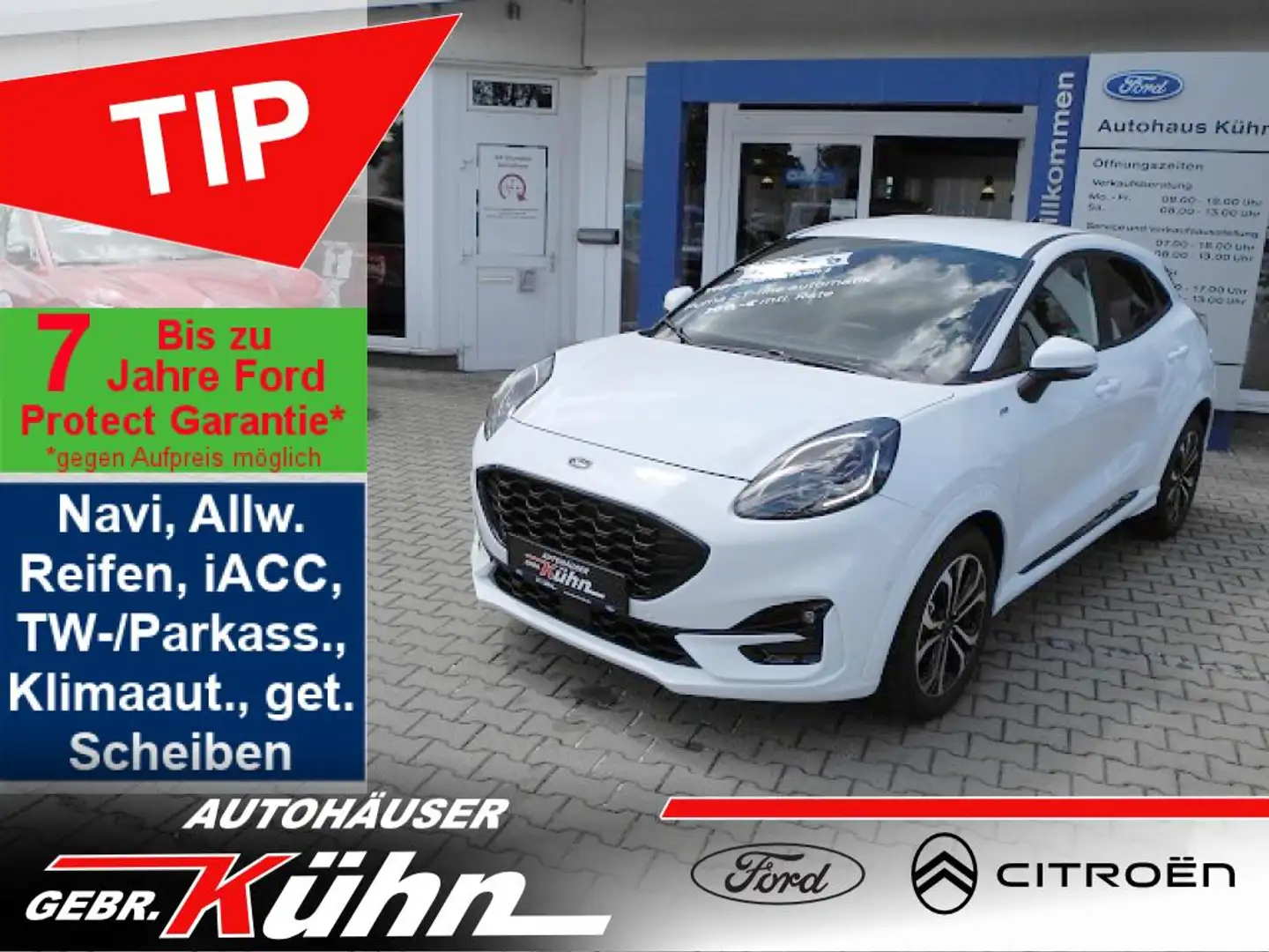 Ford Puma 1.0 Hybrid Aut. ST-LINE - Parkass., Allw., iACC Blanc - 1