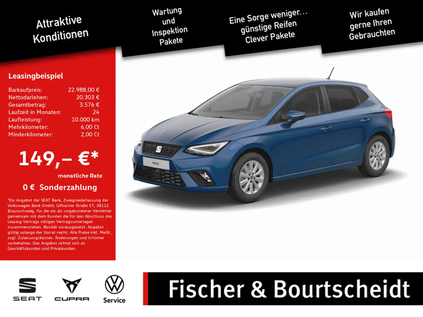 SEAT Ibiza 1.0 TSI Style SHZ NAVI ACC FACEL. LED Blau - 1
