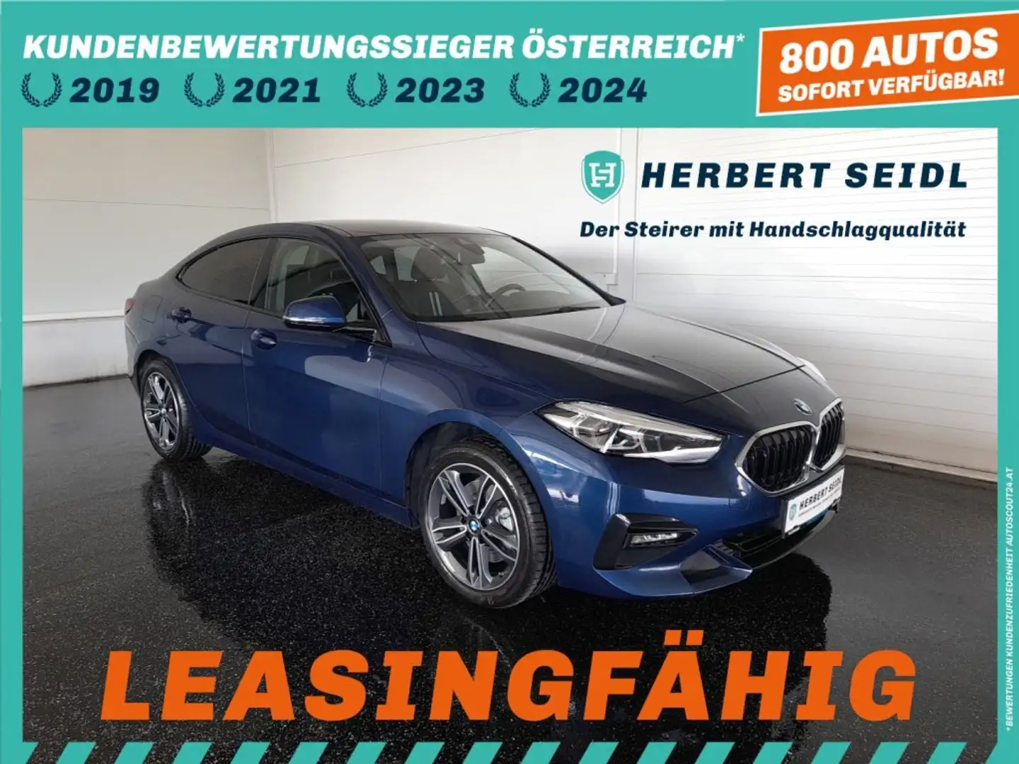 BMW 218 d Gran Coupé SPORTLINE Aut. *ADAPT LED / NAVI / TEILLEDER / PREMIUM- & KOMFORTPAKET / 2-ZONEN-KLIMA* Blau - 1