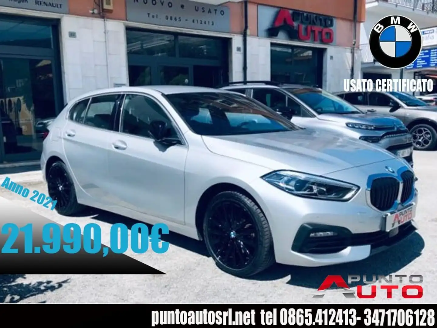 BMW 116 d 5p. NAVI -TELECAMERA STEPTRONIC Argento - 1