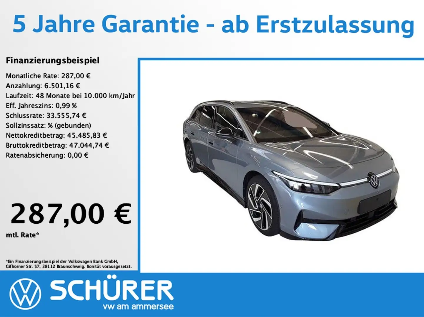 Volkswagen ID.7 Tourer Pro Wärmepumpe 360° HKardon AHK Navi Mat... Blau - 1