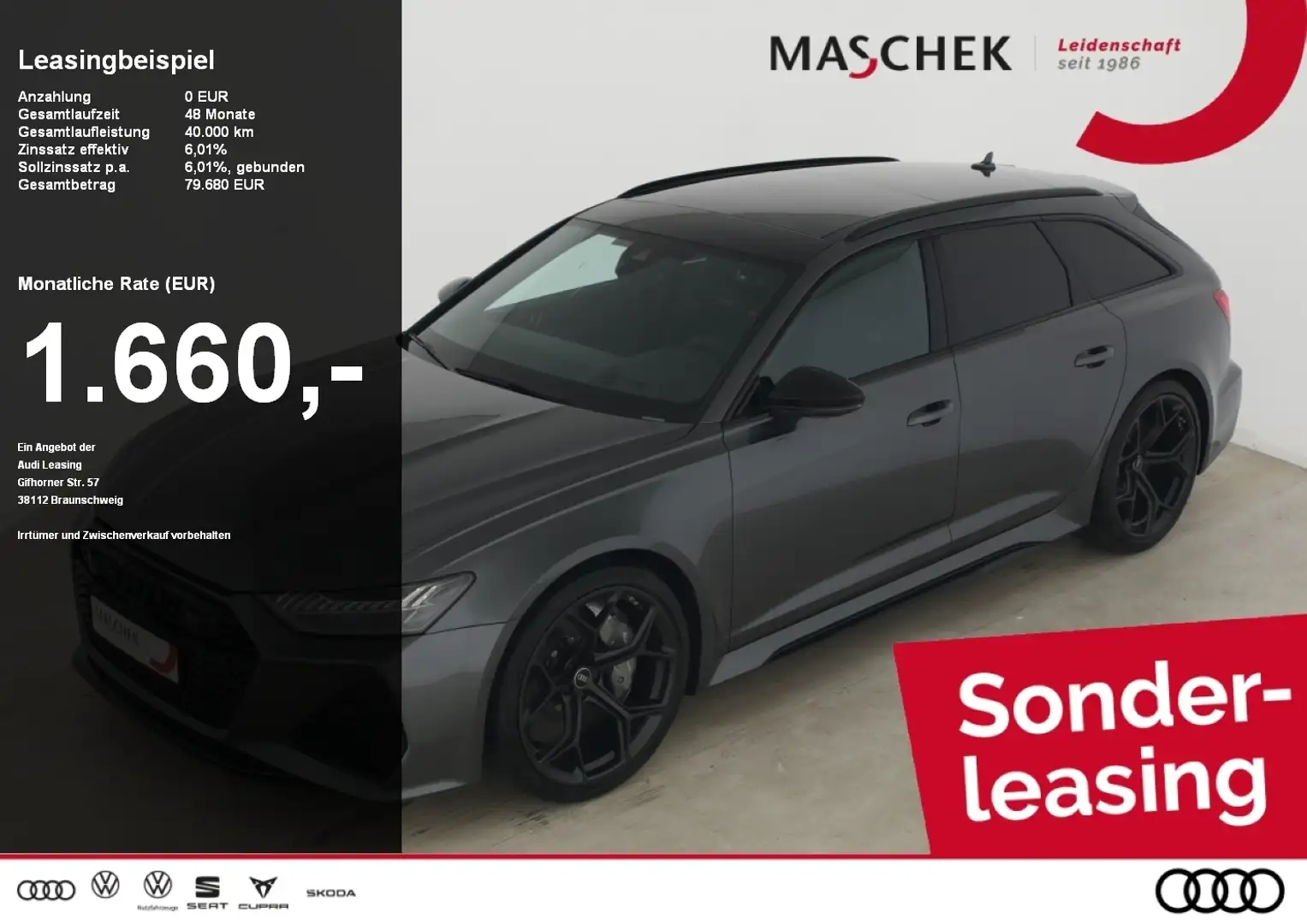 Audi RS6 Avant performance KERAMIK 305 AHK Pano b+O 22 HDMa Gris - 1