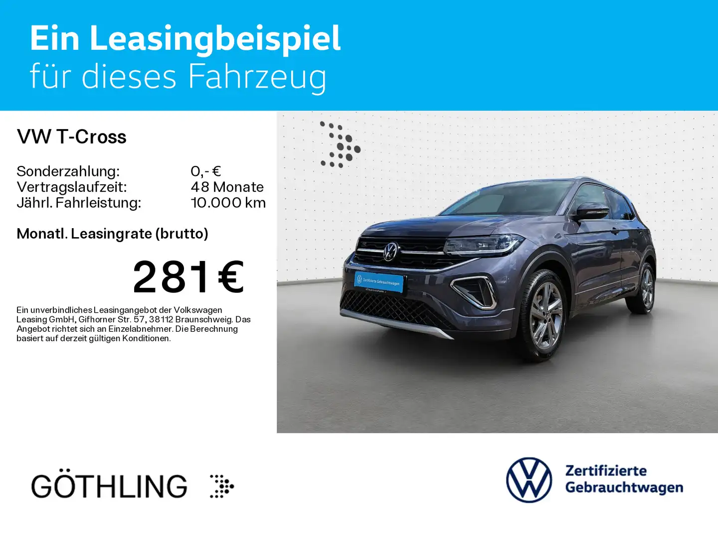 Volkswagen T-Cross R-Line TSI DSG*NAVI*ASG*SHZ*ACC Gris - 2