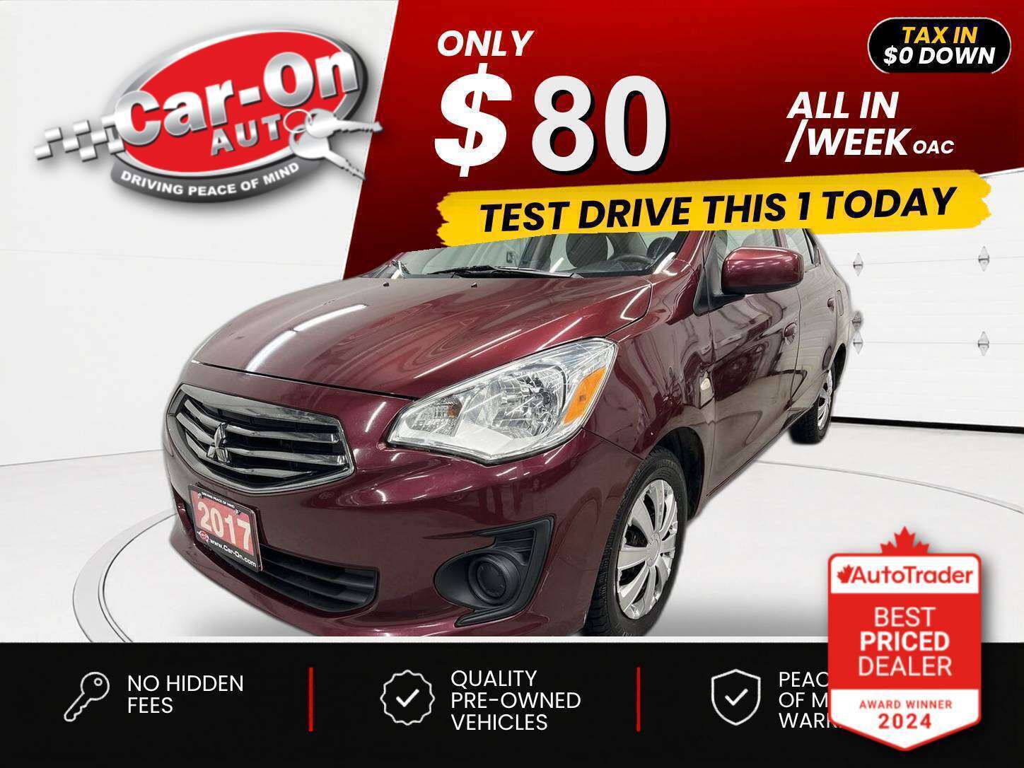 Red 2017 Mitsubishi Mirage G4 ES Sedan Front-Wheel Drive Automatic