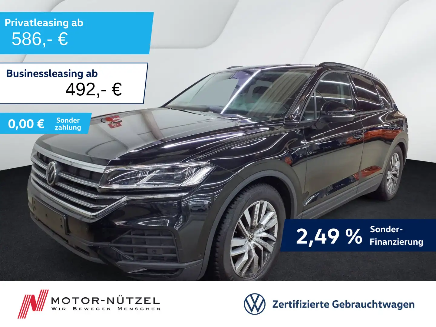Volkswagen Touareg 3.0 TDI 4M DSG LED+NAVI+AIR+AHK+ACC+DAB Schwarz - 1