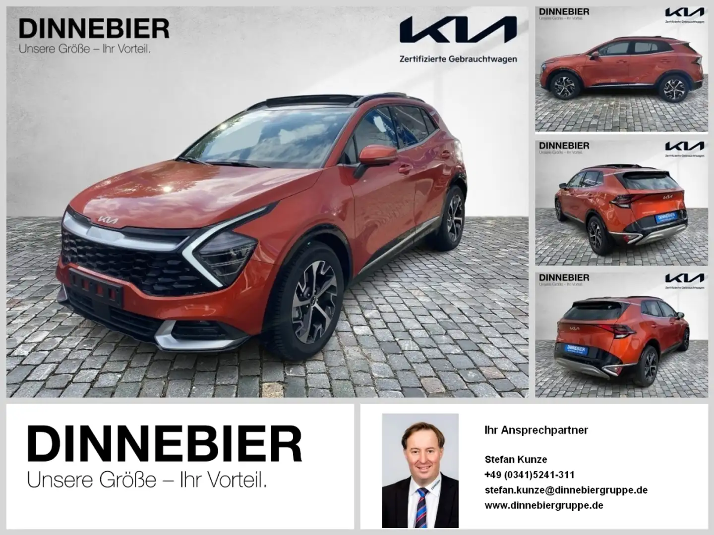 Kia Sportage Spirit 1.6T LED+360°+Glasdach+Navi Oranžová - 1