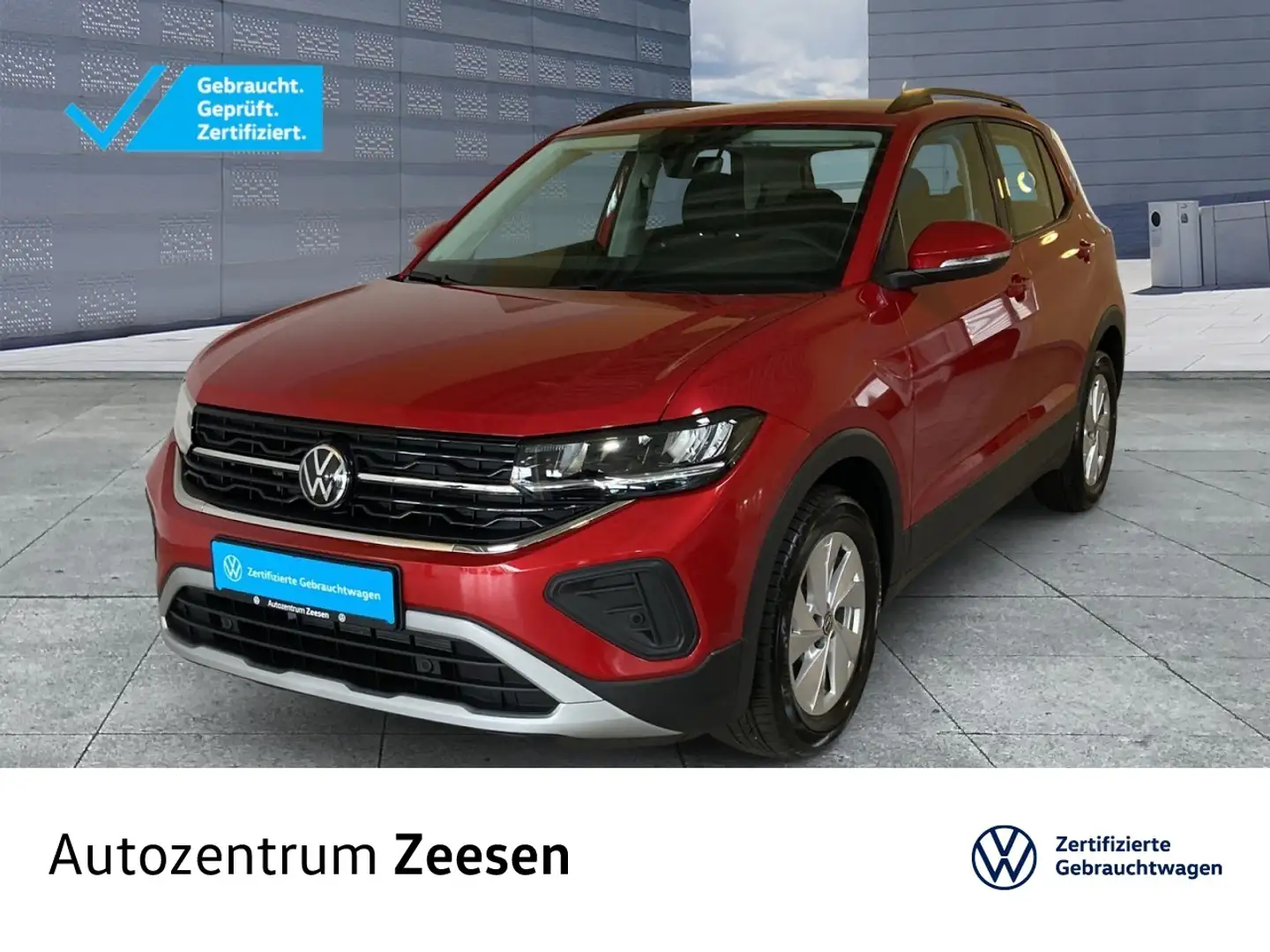 Volkswagen T-Cross 1.0 TSI Life OPF+USB+DAB+BAA+SHZ+EPH+MAL Klima Rouge - 1