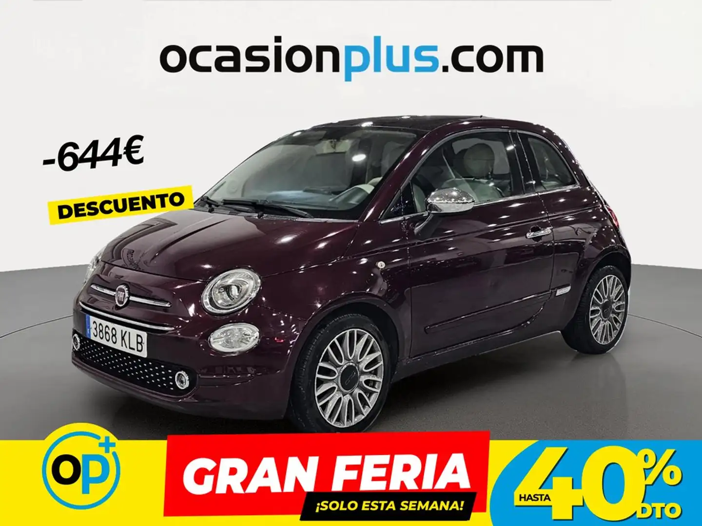 Fiat 500 1.2 Lounge Rojo - 1