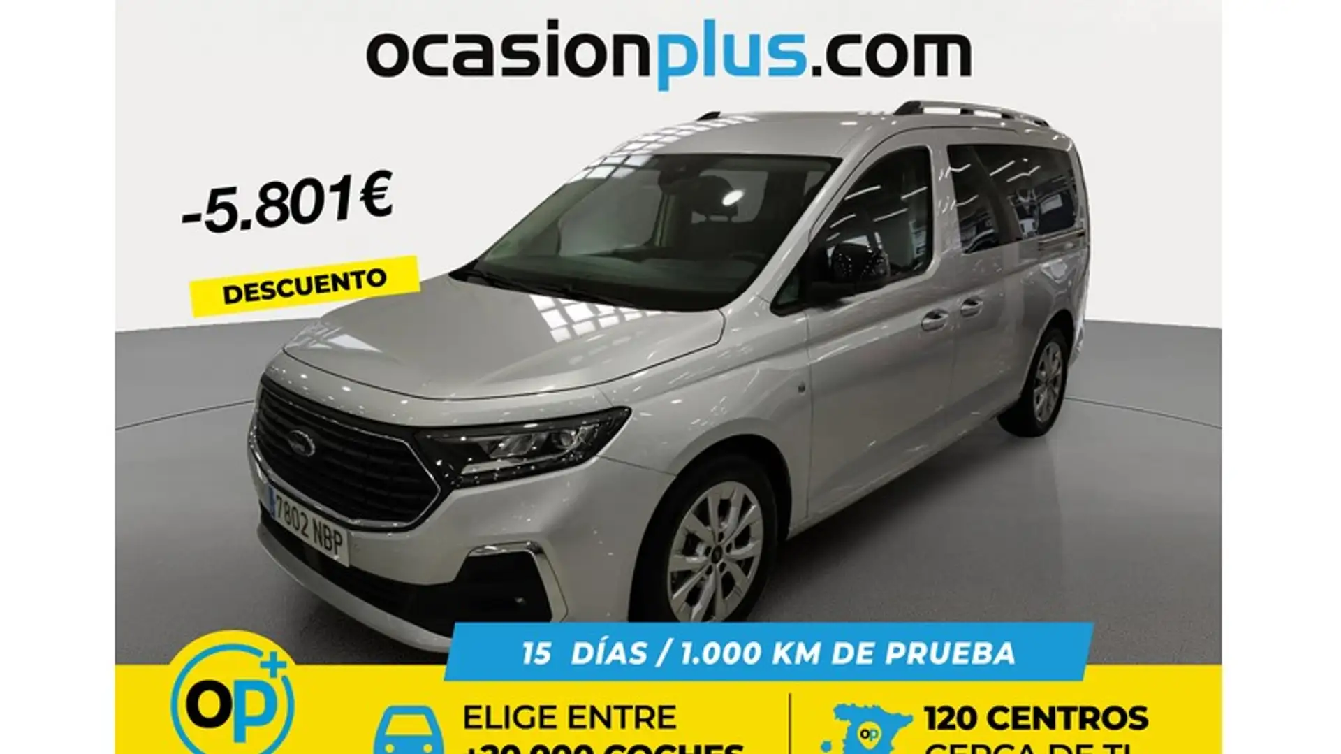 Ford Tourneo Connect Grand 2.0 Ecoblue LWB L2 Titanium 122 Aut. Plateado - 1