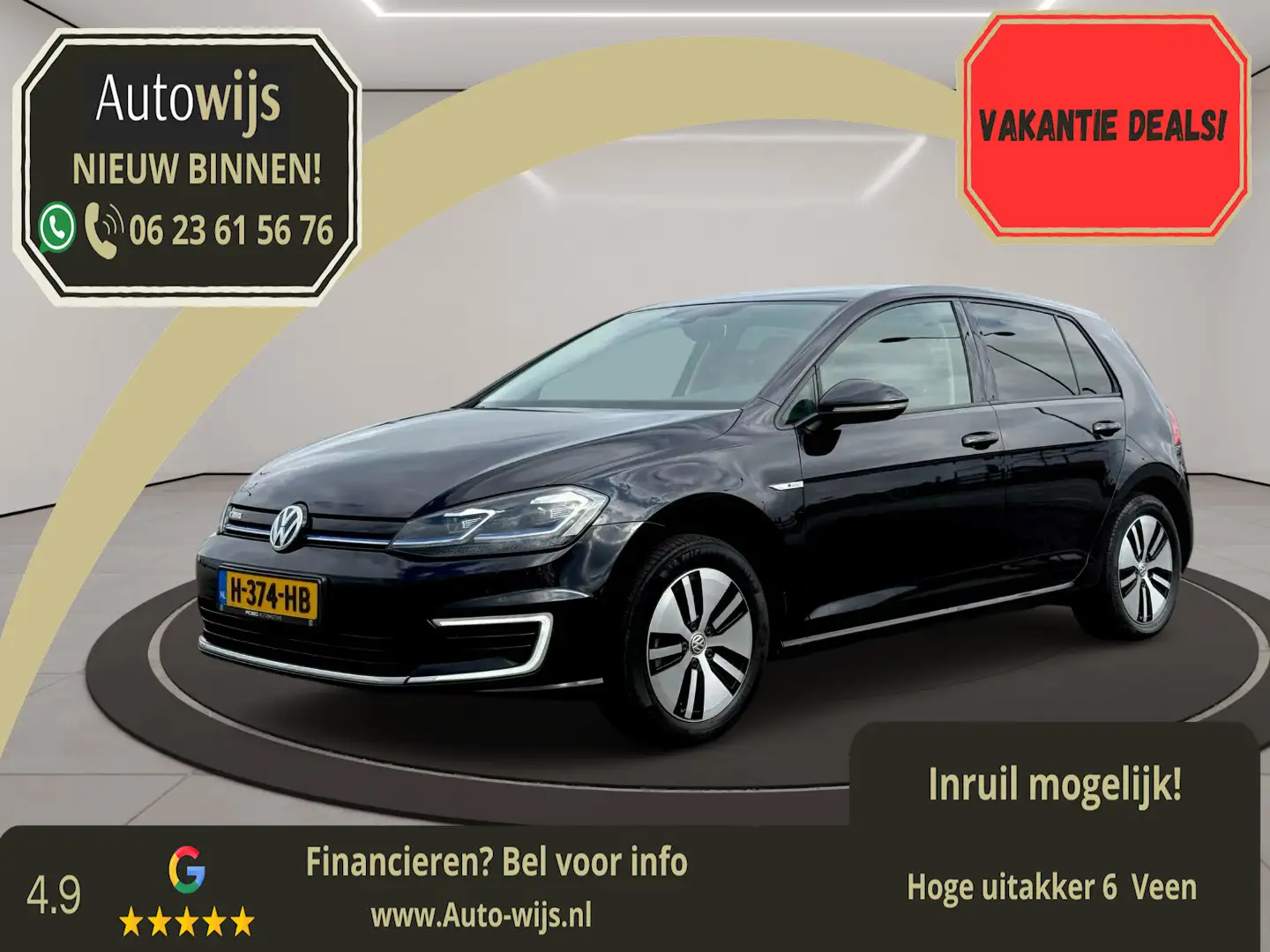 Volkswagen e-Golf E-DITION|Carplay|84DKM|PDC|Adaptief Cruise|Navi Czarny - 1