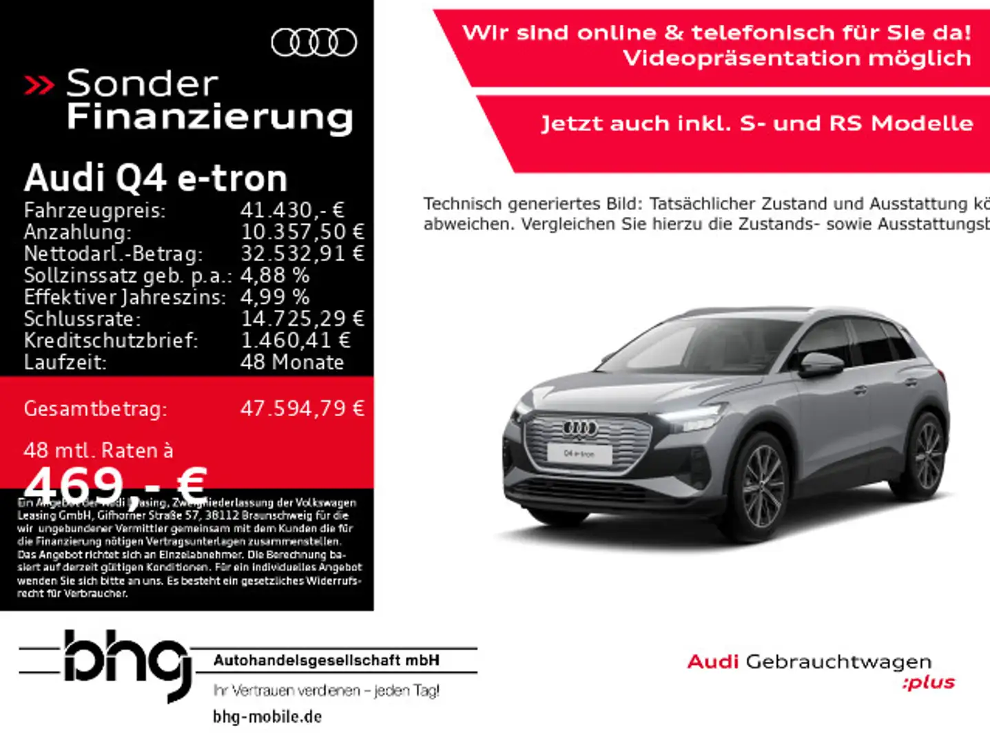 Audi Q4 e-tron 35 S-Line AHK Wärmepumpe Assist Keyles Grau - 1