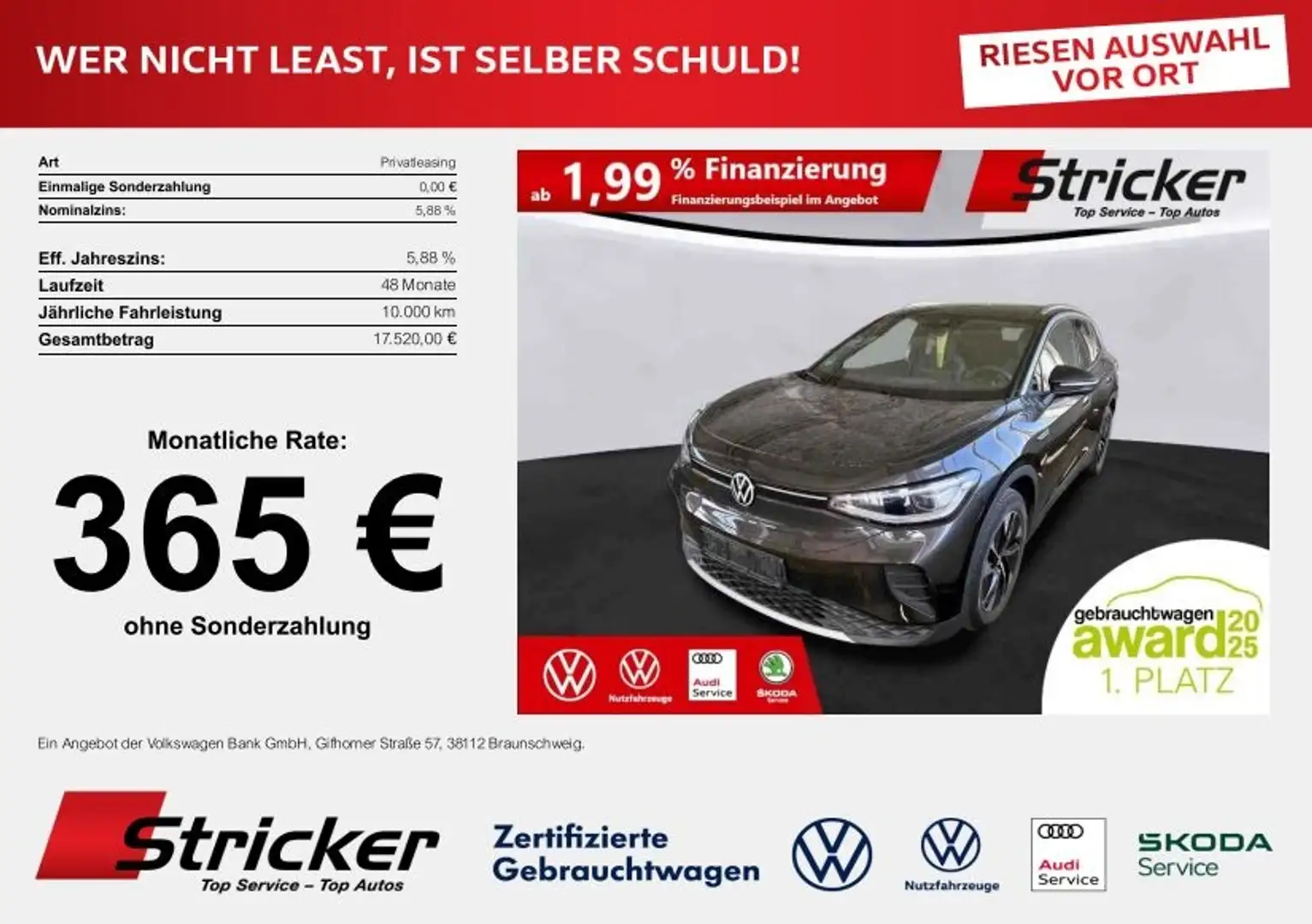 Volkswagen ID.4 Pro Performance 150/77 332,-ohne Anzahlung Pano A Grau - 2