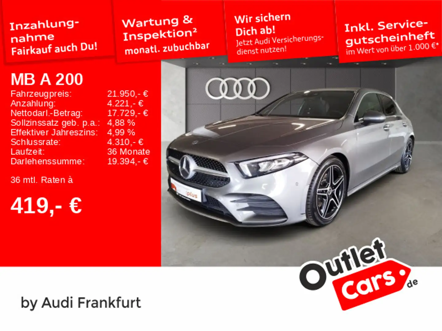 Mercedes-Benz A 200 AMG Line LED Tempomat Gris - 1